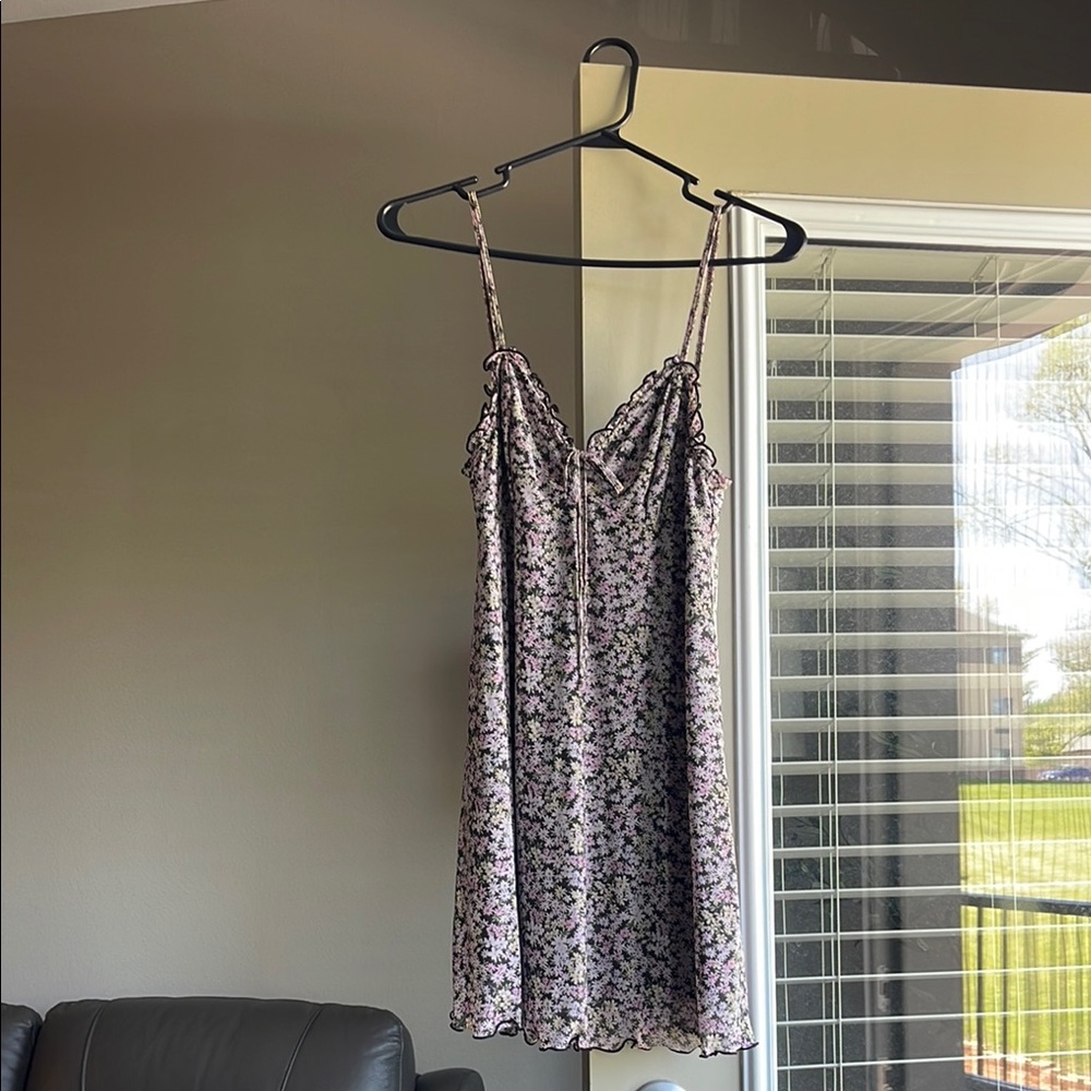 American Eagle Outfitters Floral Mini Dress - Pink and Black